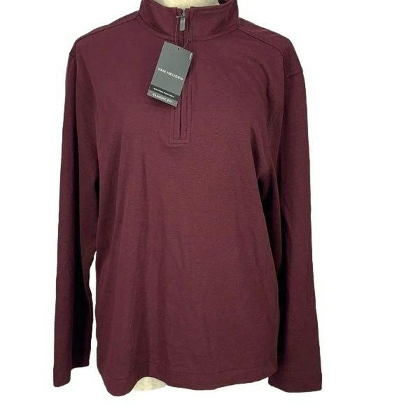 Van Heusen Men's‎ Classic Fit Long Sleeve Pull-Over Half Zip Sweater Medium - Picture 1 of 10